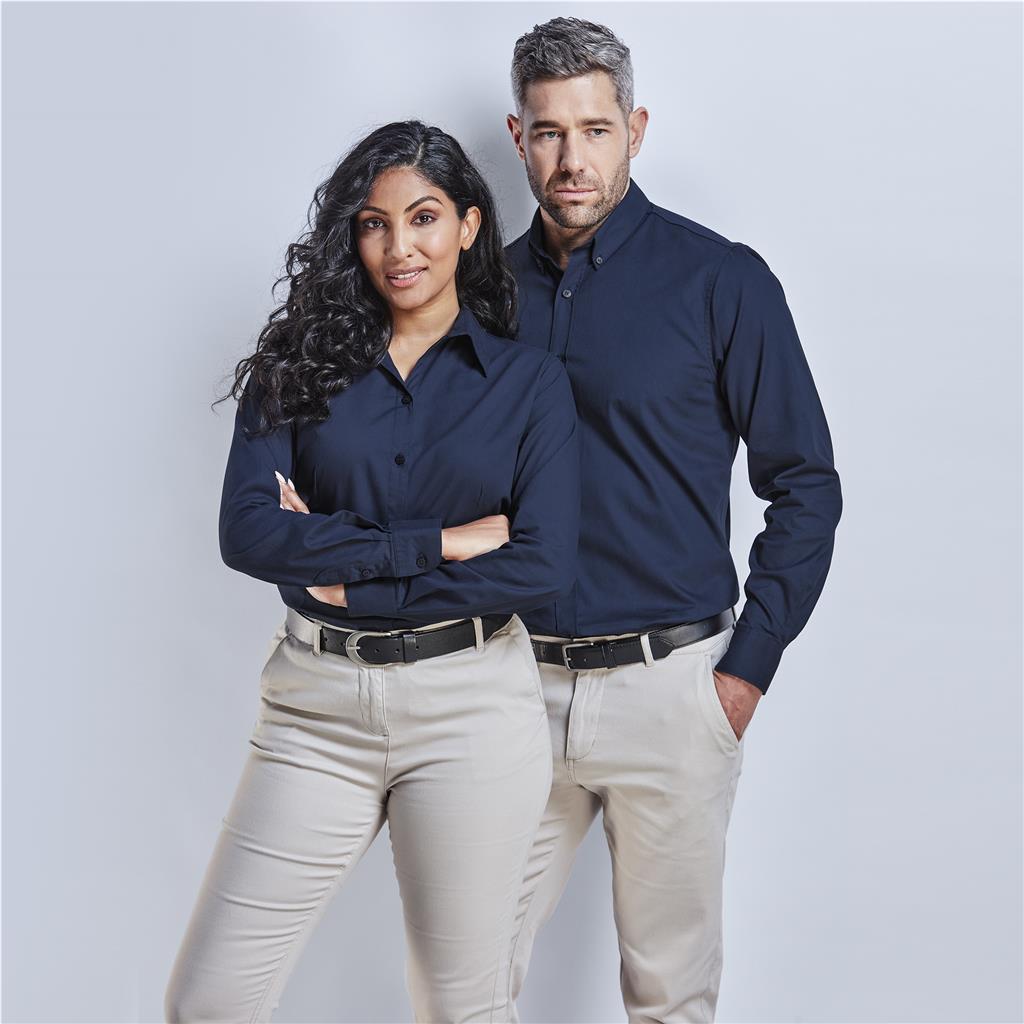 Mens Long Sleeve Cotton Twill Moderna Shirt