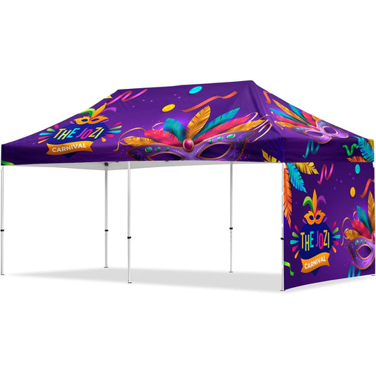 Coated Steel Sublimated Gazebo 6m x 3m - 1 Short Full-Wall Skin