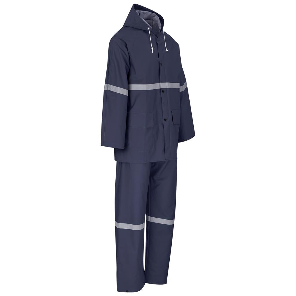 Light Duty Tornado Hi-Viz Reflective Rubberised Rainsuit - Navy
