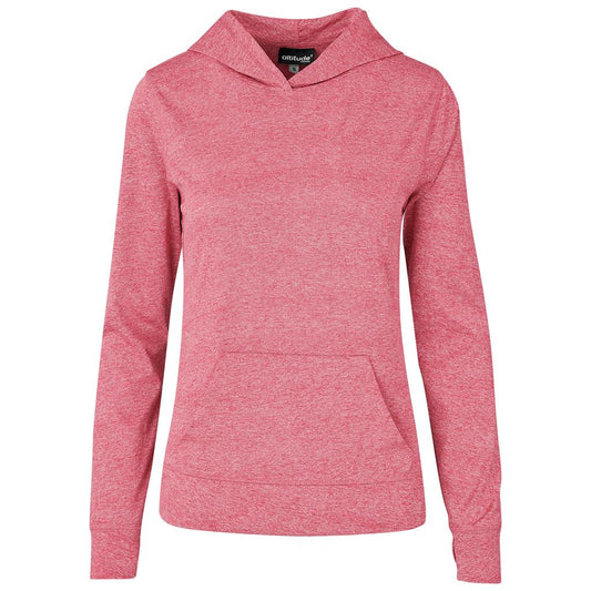 Ladies Fitness Lightweight Hooded Sweater - Red