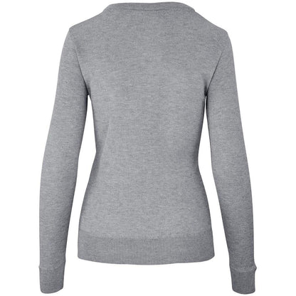 Ladies Long Sleeve Peru V-Neck Jersey - Grey