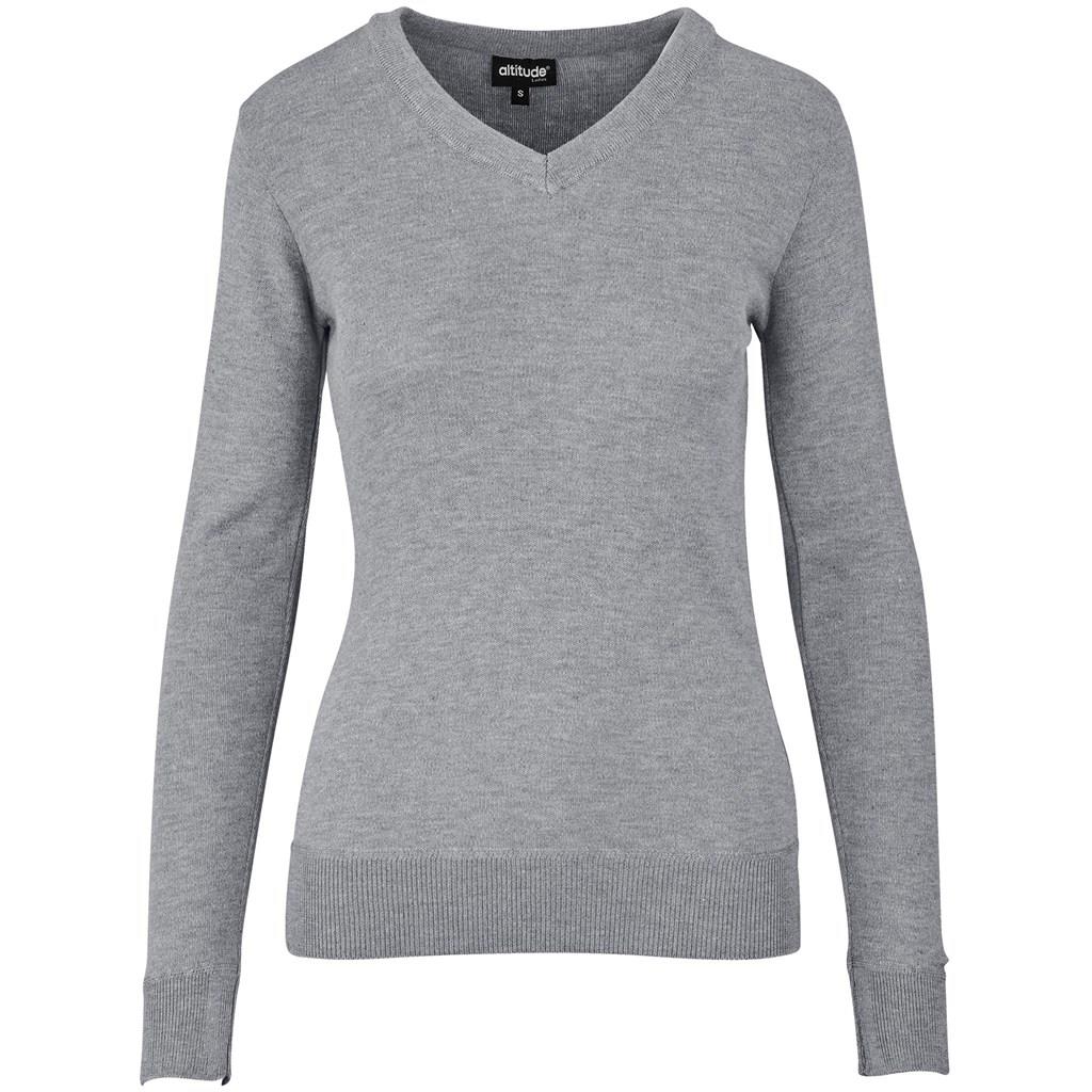 Ladies Long Sleeve Peru V-Neck Jersey - Grey