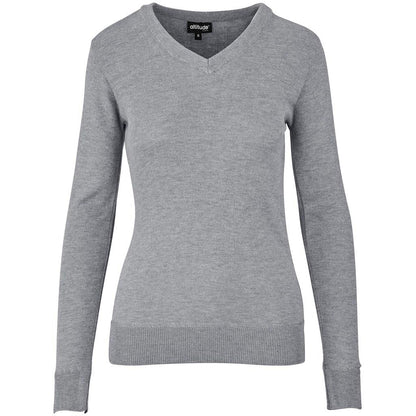 Ladies Long Sleeve Peru V-Neck Jersey - Grey
