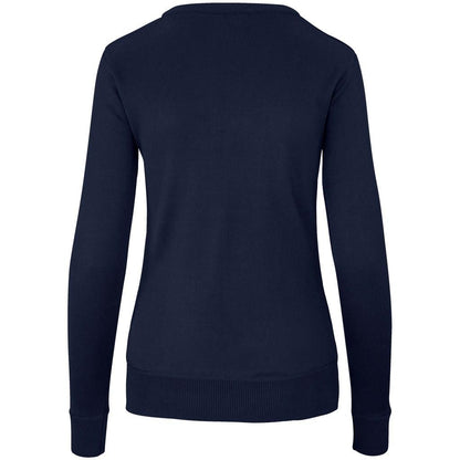 Ladies Long Sleeve Peru V-Neck Jersey - Navy