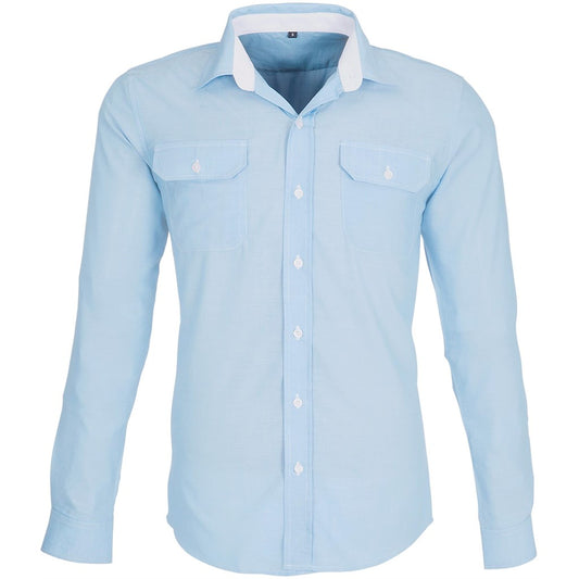 Mens Long Sleeve Windsor Shirt - Light Blue