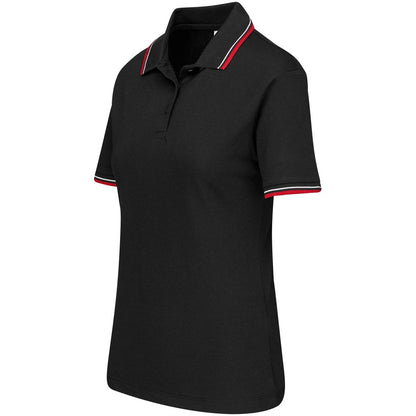 Ladies Cambridge Golf Shirt - Black Red