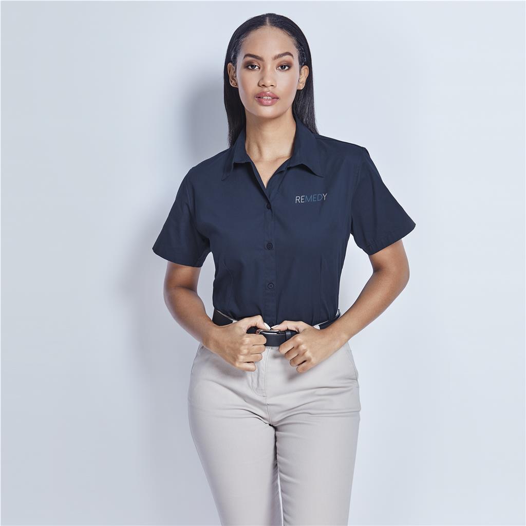 Ladies Short Sleeve Cotton Twill Moderna Shirt