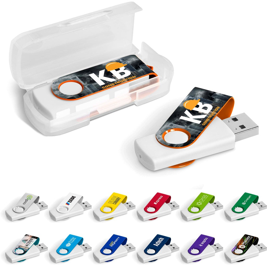 Axis Gyro White Flash Drive - 4GB